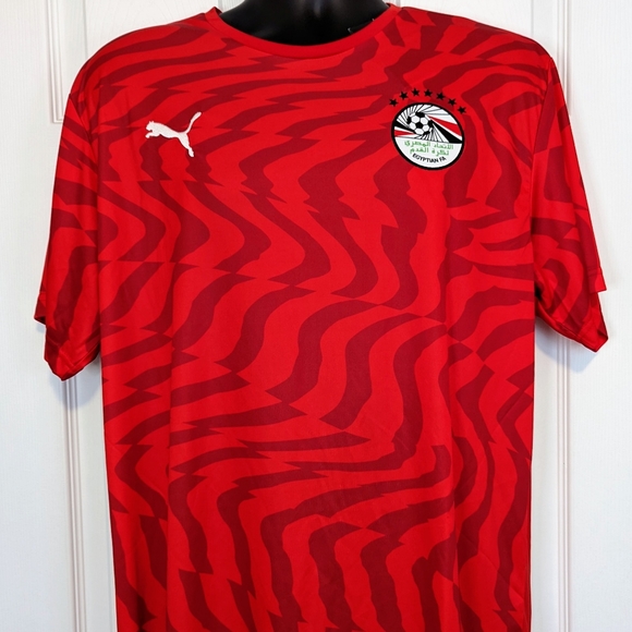 New With Tags! Puma Egypt FA National Team Home Replica Jersey Red/White - Picture 1 of 7